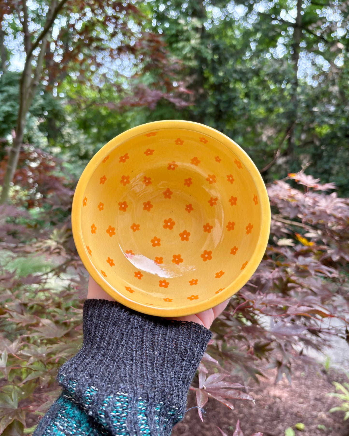 Floral Yellow Nesting Soup Bowls