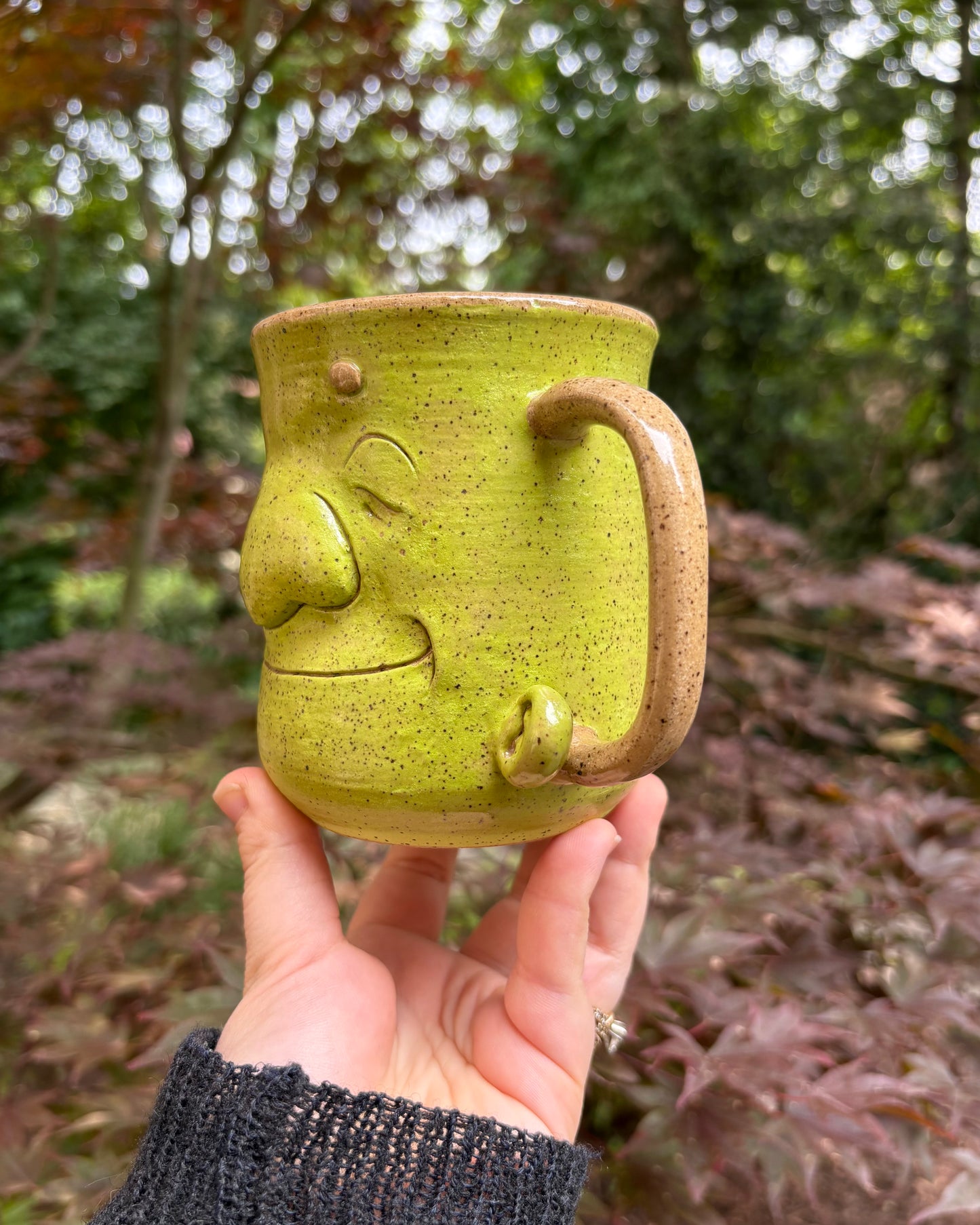Happy Face Mug in Green