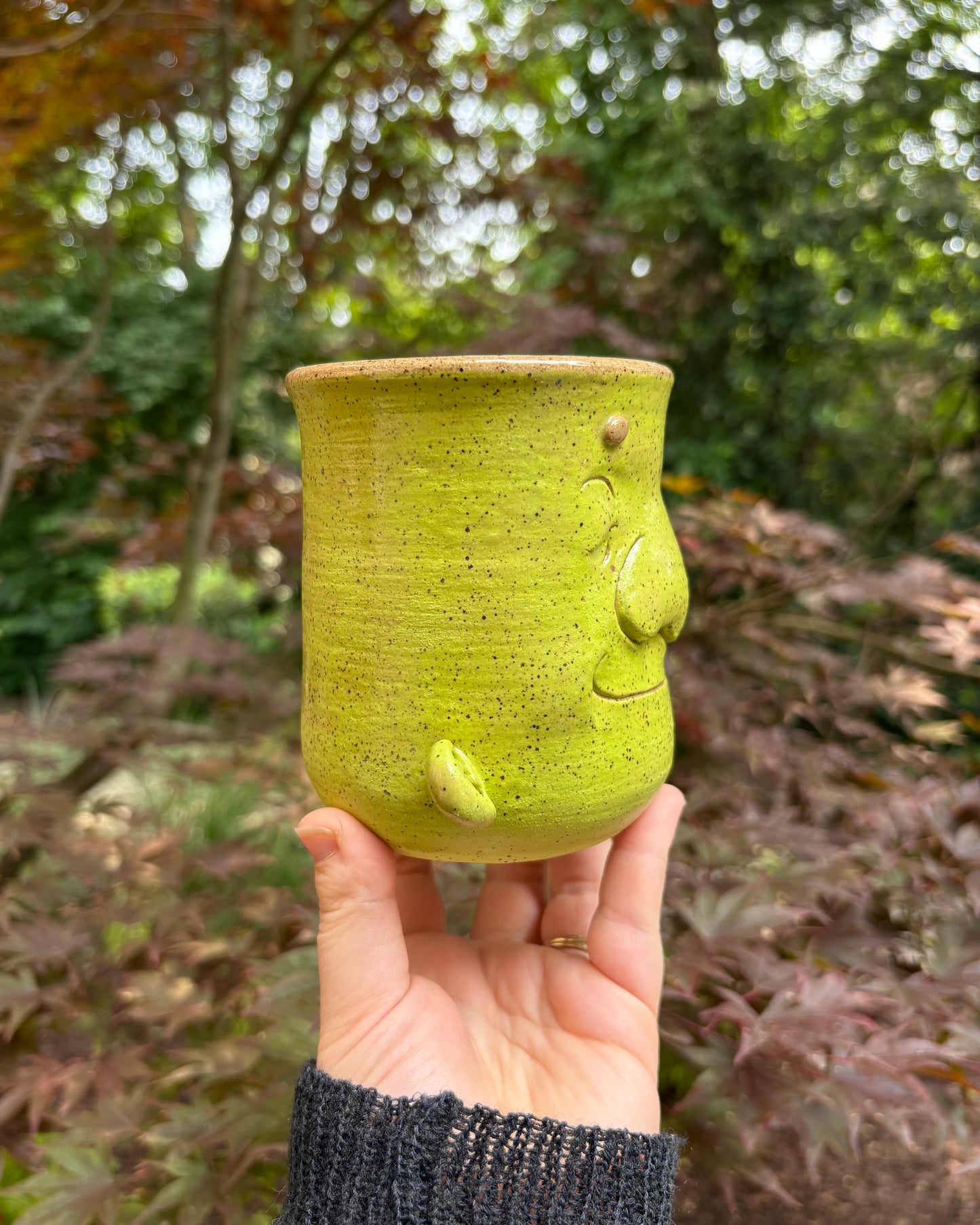 Happy Face Mug in Green
