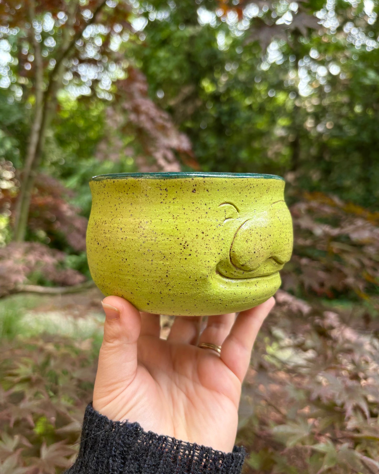 Happy Face Soup Mug in Green