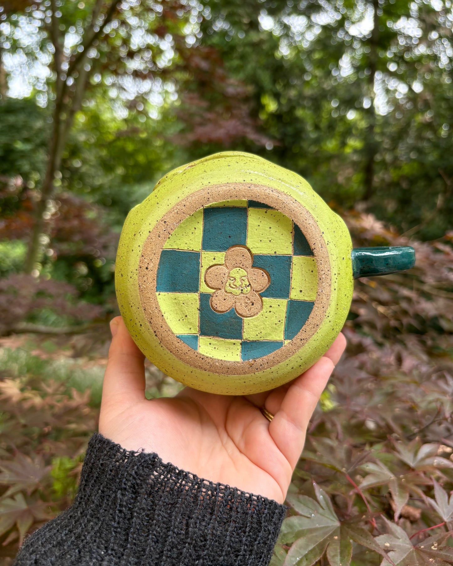 Happy Face Soup Mug in Green