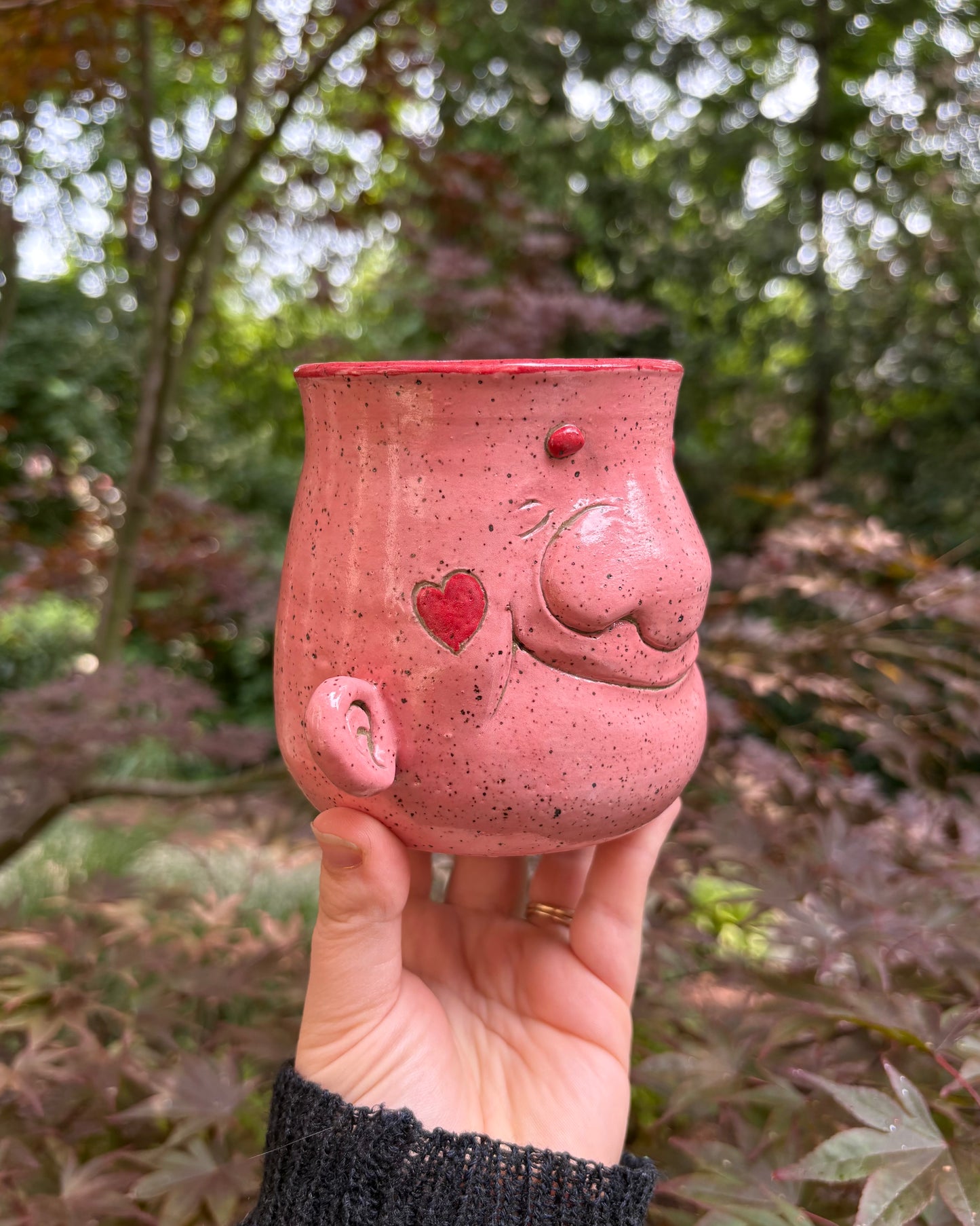 Happy Face Mug in Pink