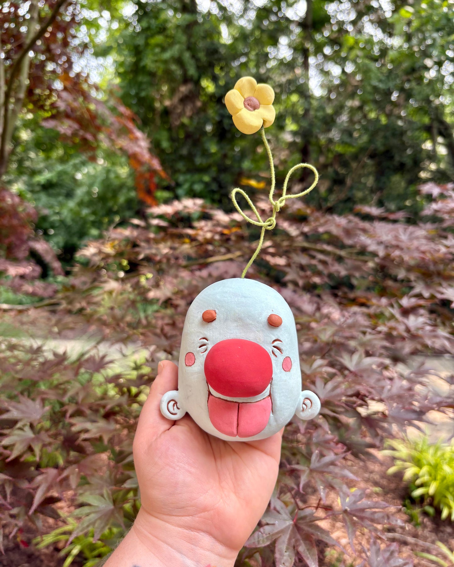 Cute Clown Wall-Hanging Mask with a Flower