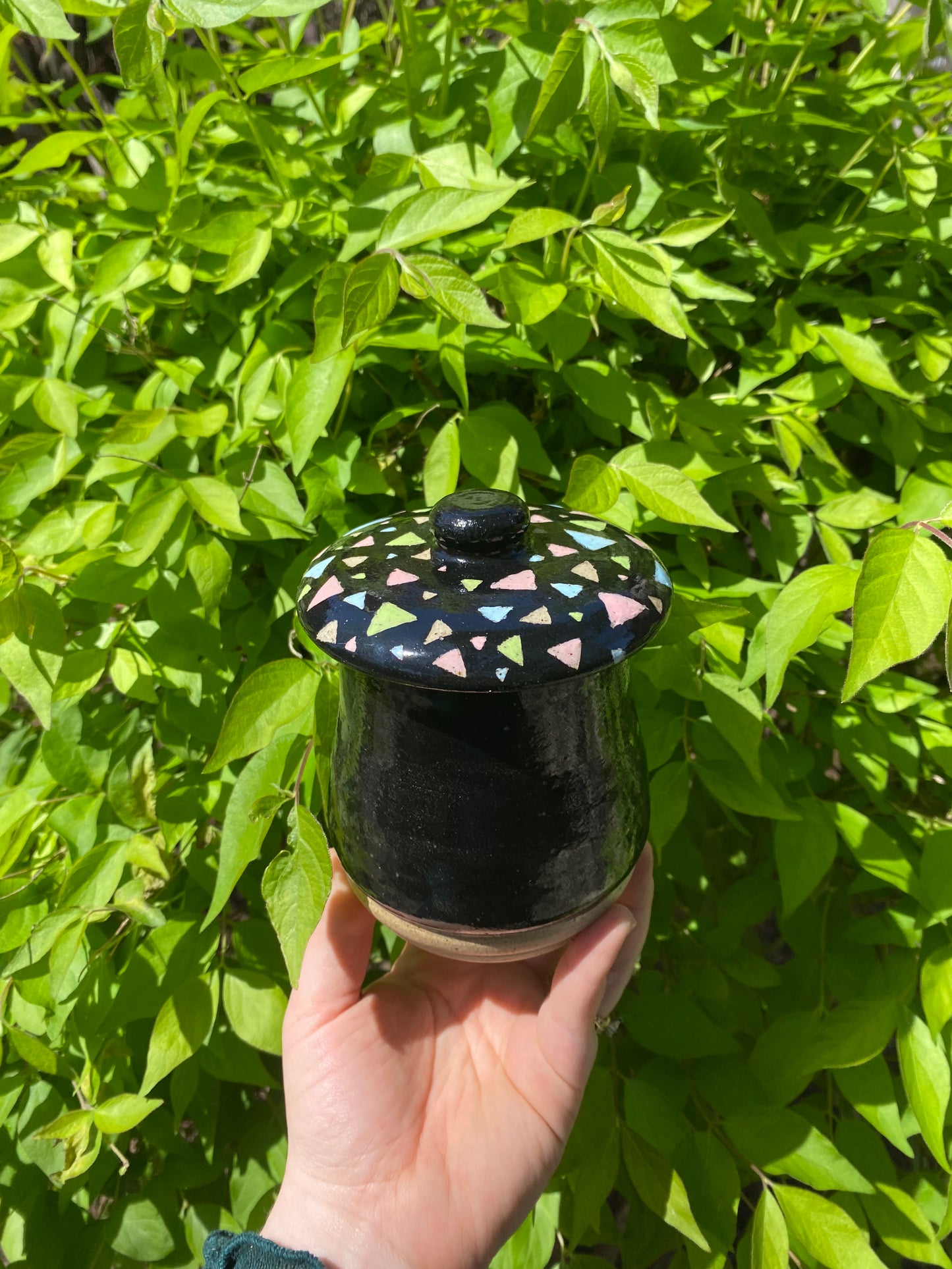 Jar with Geometric Painted Details