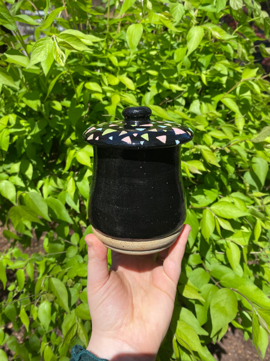 Jar with Geometric Painted Details