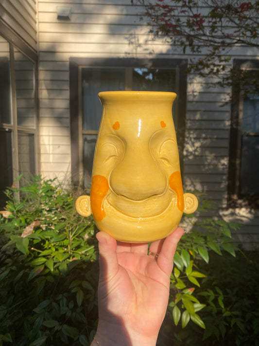 Yellow Sculpted Vase