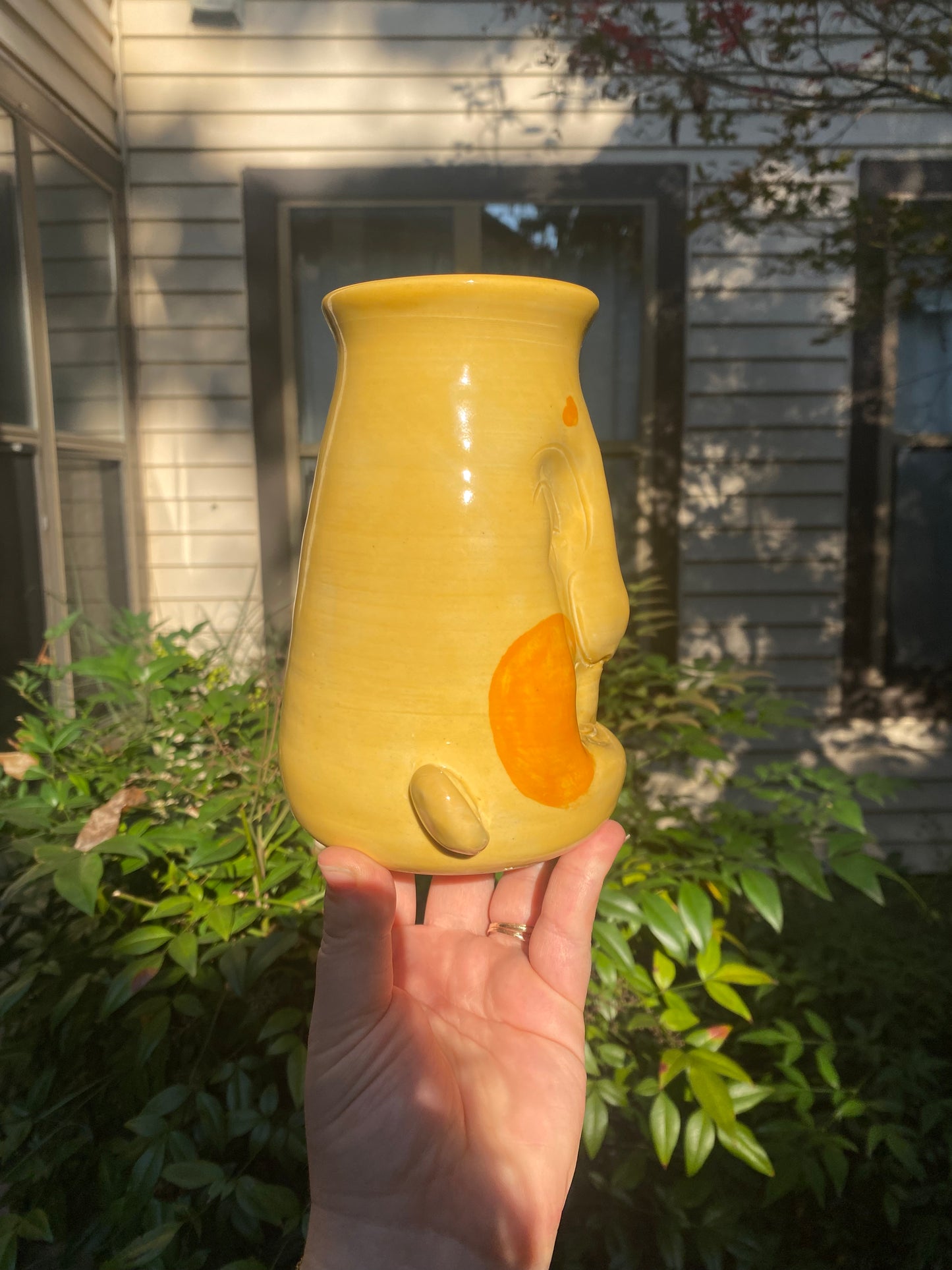 Yellow Sculpted Vase