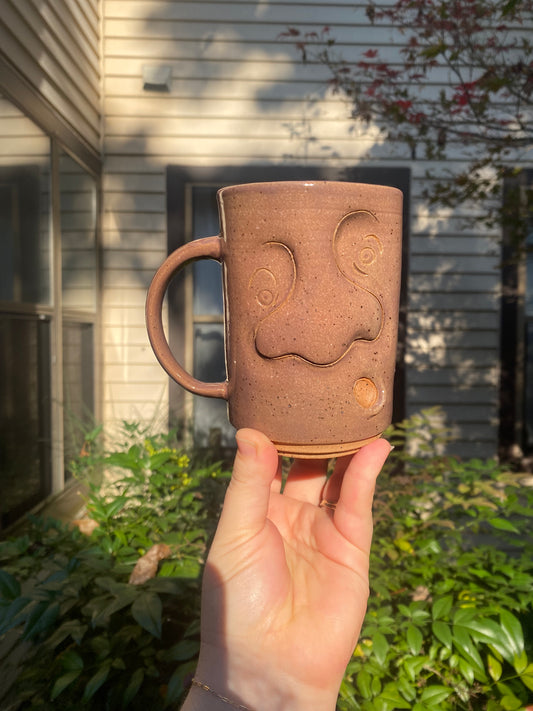 Dusty Pink Mug With Silly Face