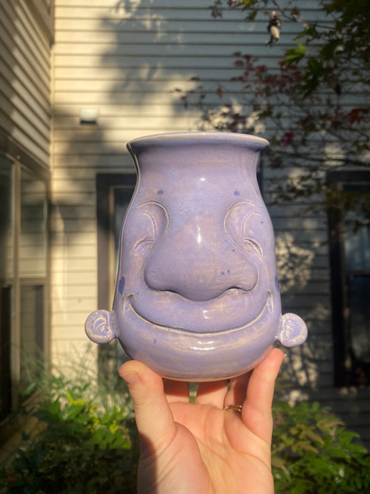 Purple Sculpted Flower Vase