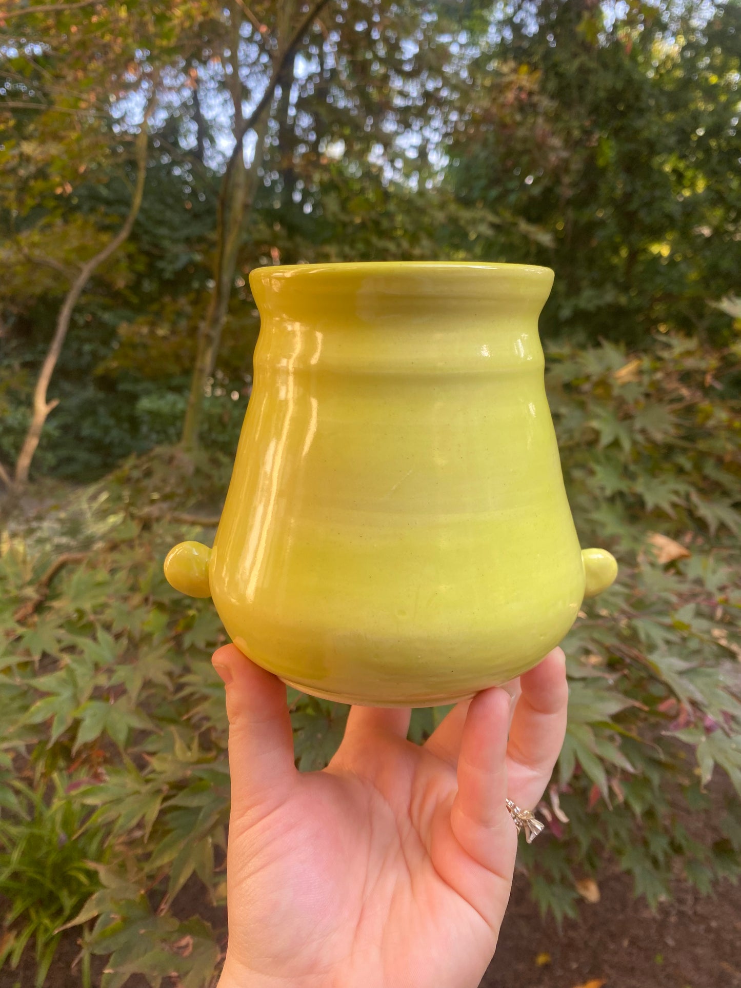 Lime Green Sculpted Vase