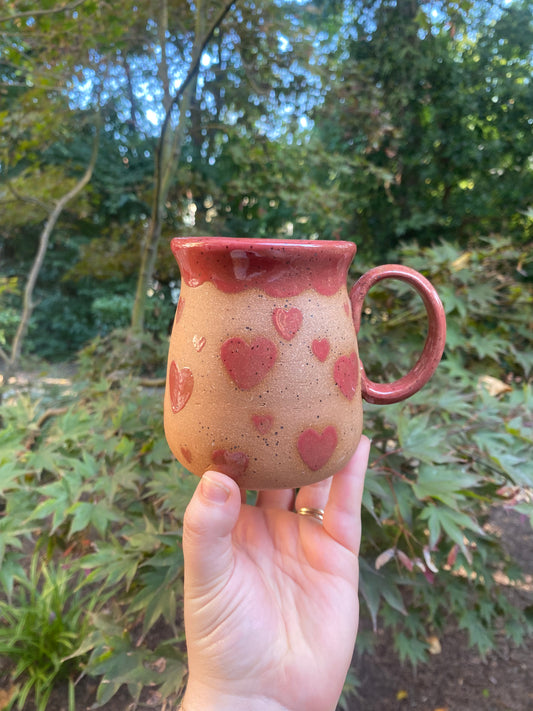 Red Mug With Hearts