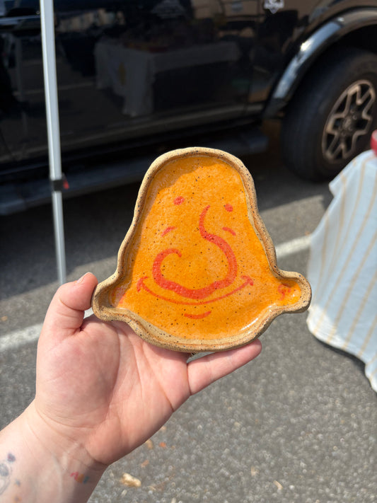Orange Silly Face Snack Plate