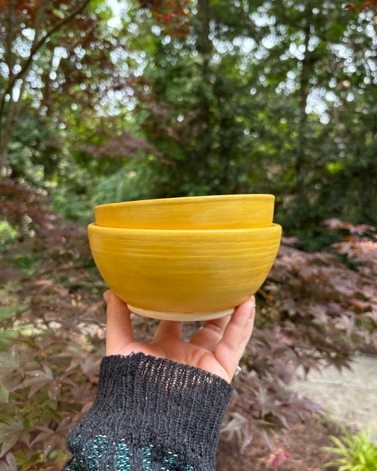 Floral Yellow Nesting Soup Bowls