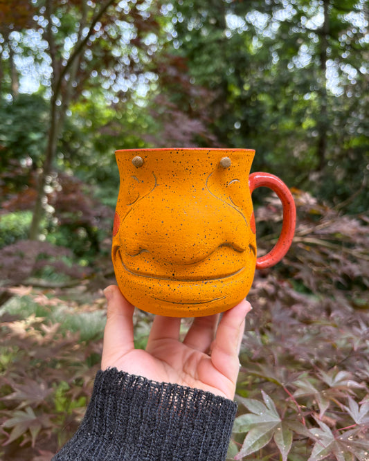 Happy Face Mug in Orange
