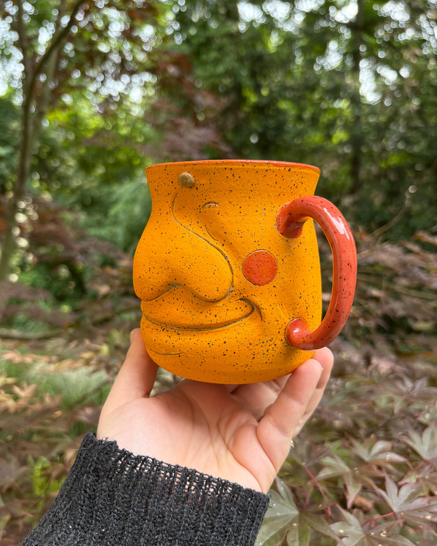 Happy Face Mug in Orange