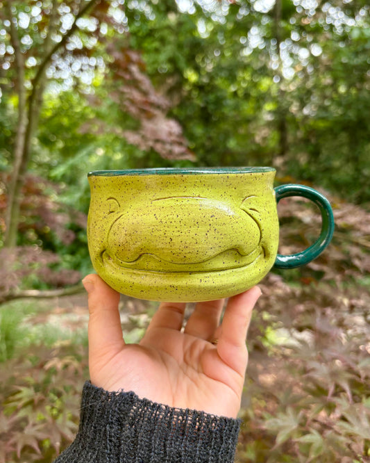 Happy Face Soup Mug in Green