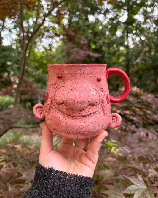 Happy Face Mug in Pink