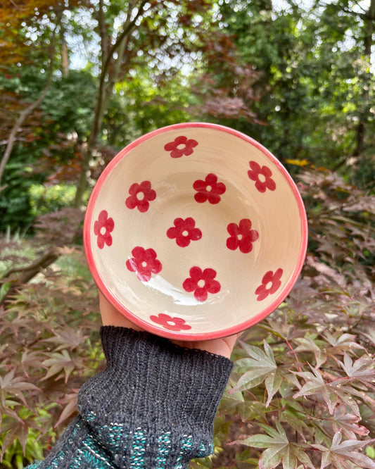 Red Floral Bowl