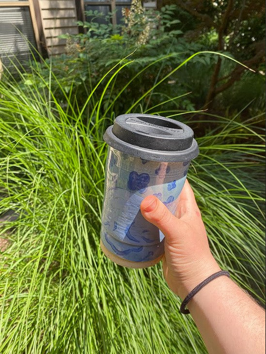 Hand-Painted Tumbler with Lid