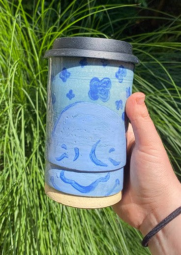 Hand-Painted Tumbler with Lid